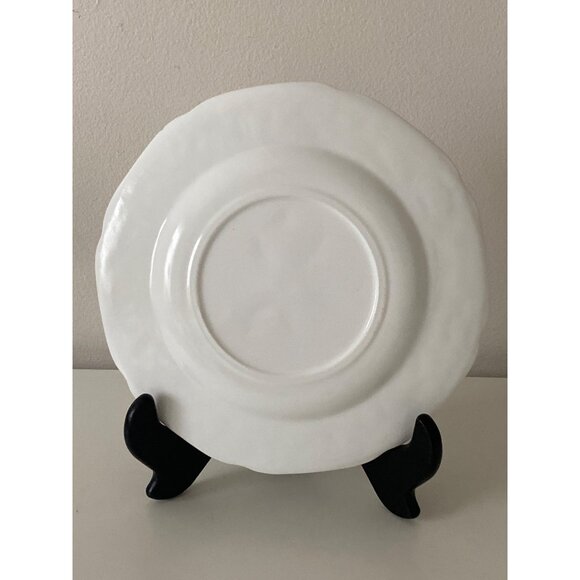 Dinner Plate Dish White Milk Glass Grapes Leaves Replacement 2 Vintage - Picture 4 of 8